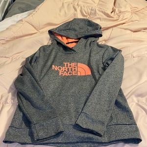 NORTH FACE gray and orange hoodie